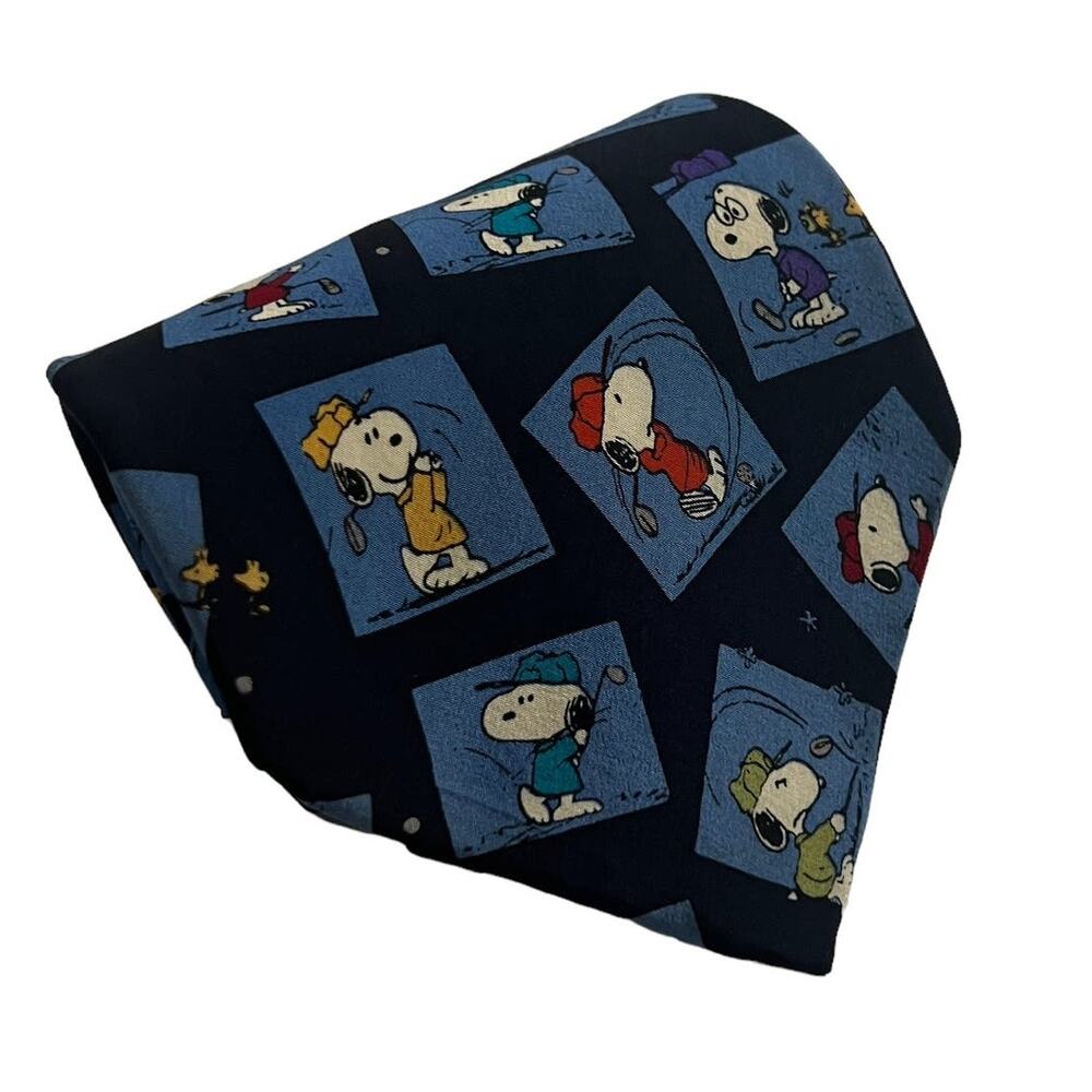 Snoopy & Friends Peanuts Navy Blue Golf is Good for Your Health Tie